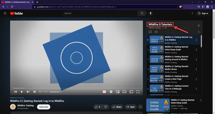Single YouTube video on playlist