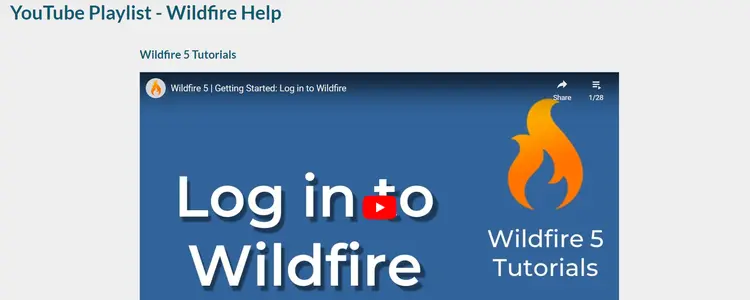 YouTube playlist on a website page