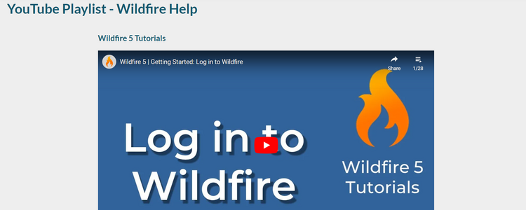 YouTube playlist on a website page