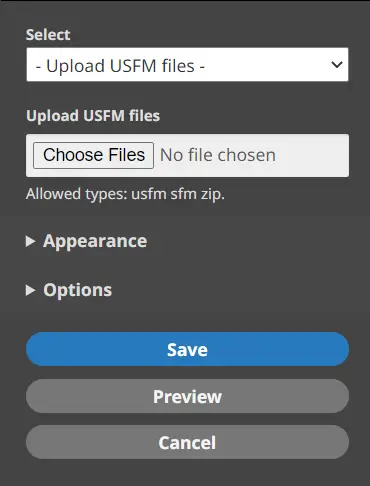 Upload USFM Files