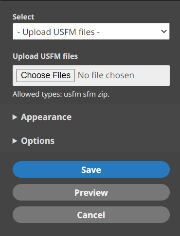 Upload USFM Files